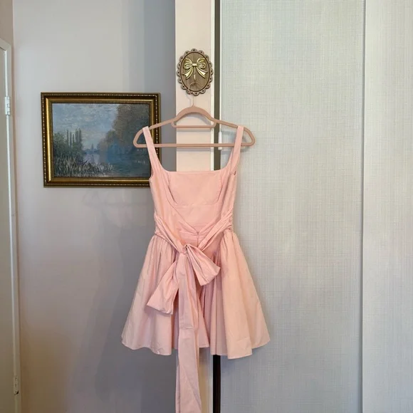 House of CB Florianne Soft Peach Bow Mini Dress - Picture 7 of 10